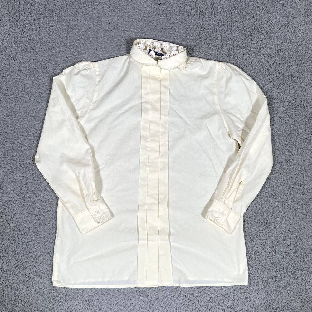 Vintage Dana Alexander Button Up Shirt Women's Lace Collar Hidden Button 12